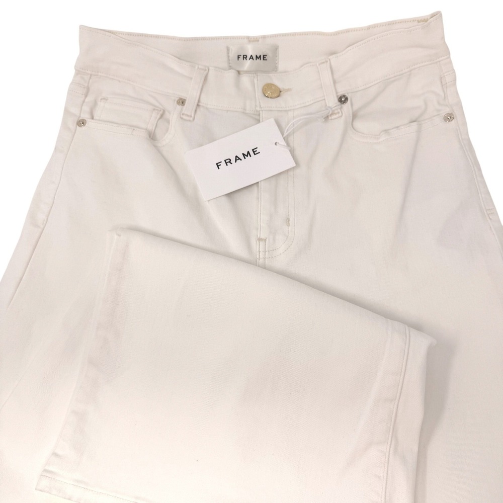 FRAME The High Rise Wide Leg Jeans Au Natural Off-White 29 OPHRW632 NEW